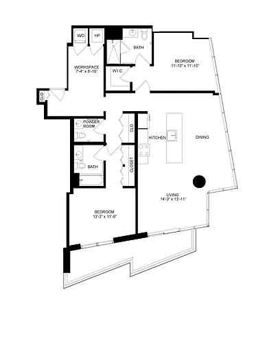 Floor plan 2 Bed-2.5 Bath-17
