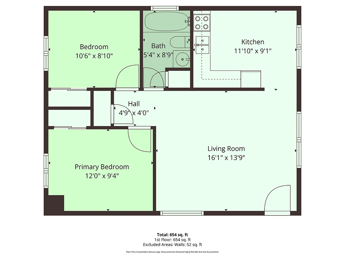 Floor plan 2 bedroom - 667sqft