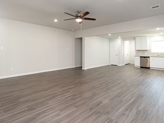Family Room to Dining Area and Kitchen