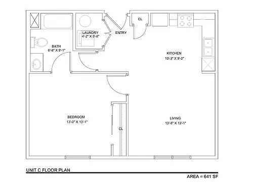 Floor plan One-Bedroom A