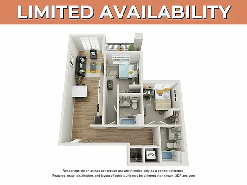 Floor plan 2BR/2BA - B9