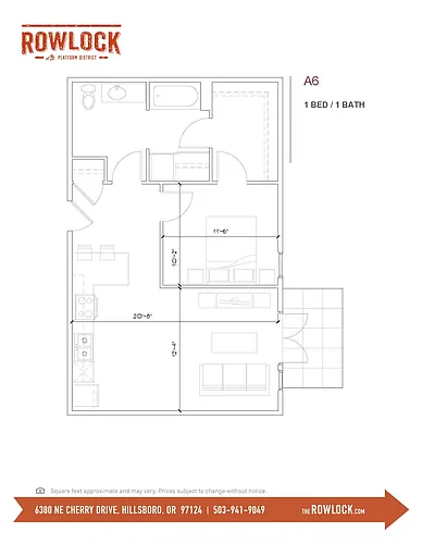Floor plan Rowlock - 1x1 A6