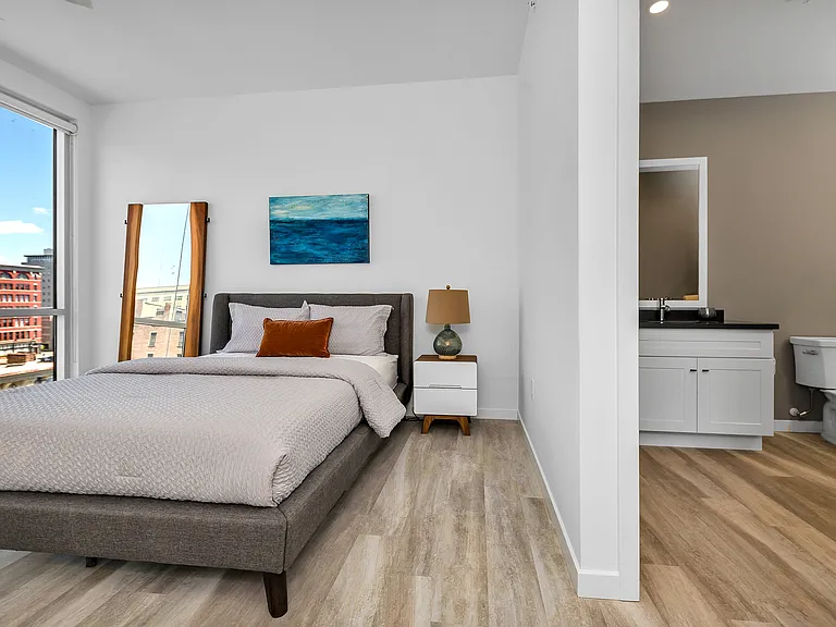 The Blonde bedroom and bathroom