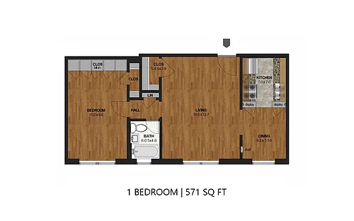 Floor plan Granada - One Bedroom (C)
