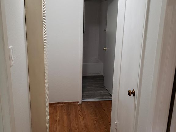 Hallway with extra closet.