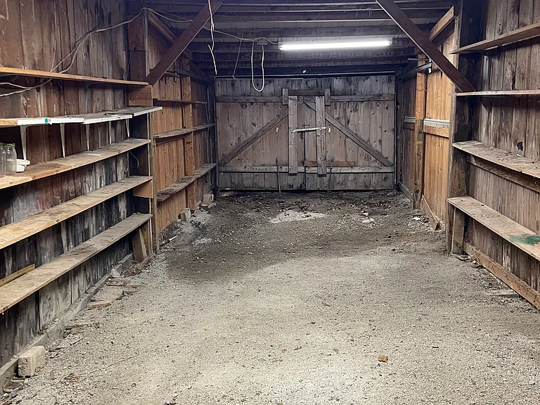 Inside large shed