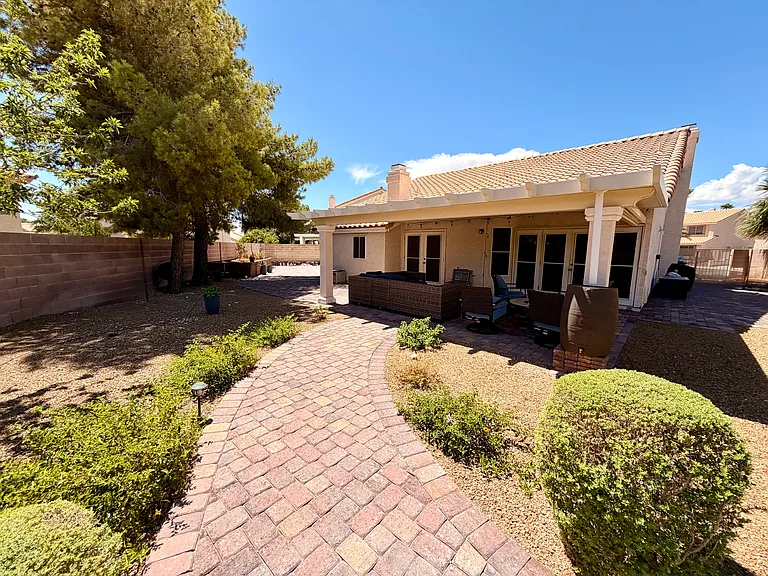 Paver path to patio.