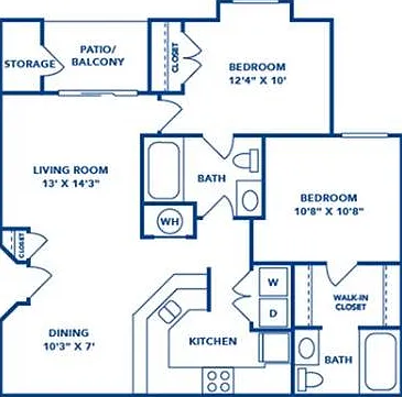 2 Bedroom | 2 Bath | 965 SF 2 Bedroom | 2 Bath | 965 SF