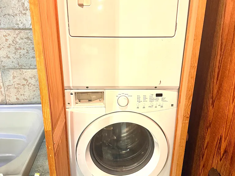 washer dryer in bathroom