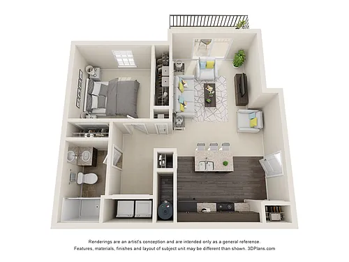 Floor plan 1BR/1BA