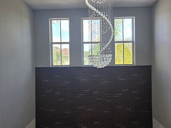 Living Room with Crystal Chandelier