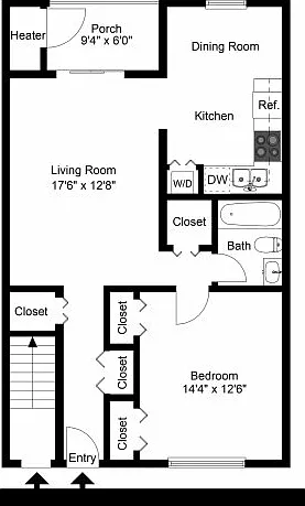 One bedroom floor plan One bedroom floor plan