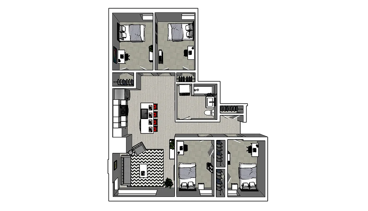 Floor plan Floorplan 4-Bed