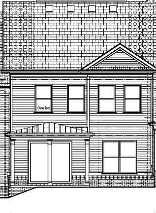 Back with covered porch and 8ft slider