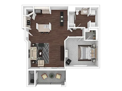 Floor plan 1x1-939-Premier