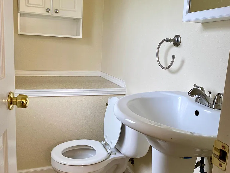 Privacy toilet and sink in master