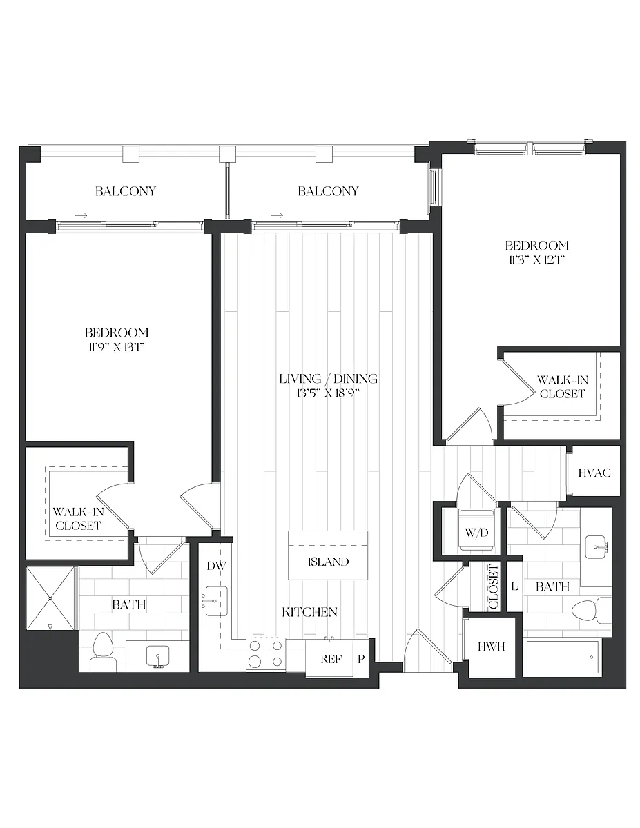 Floor plan 2 Bed/2 Bath-2B-3-A-The Barrett