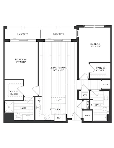 Floor plan 2 Bed/2 Bath-2B-3-A-The Barrett