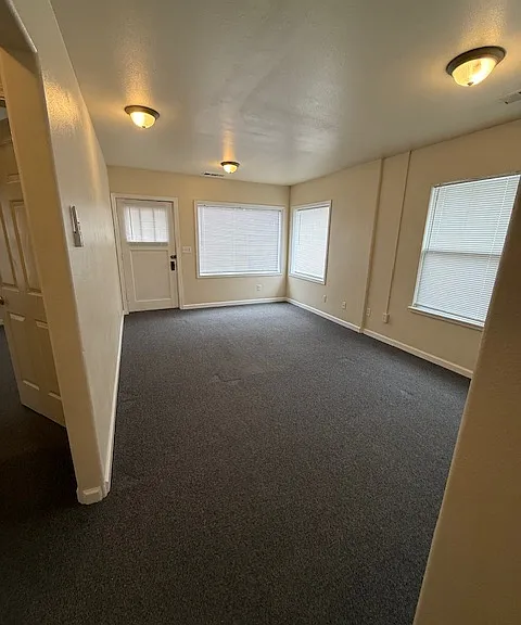 Living room facing front of house