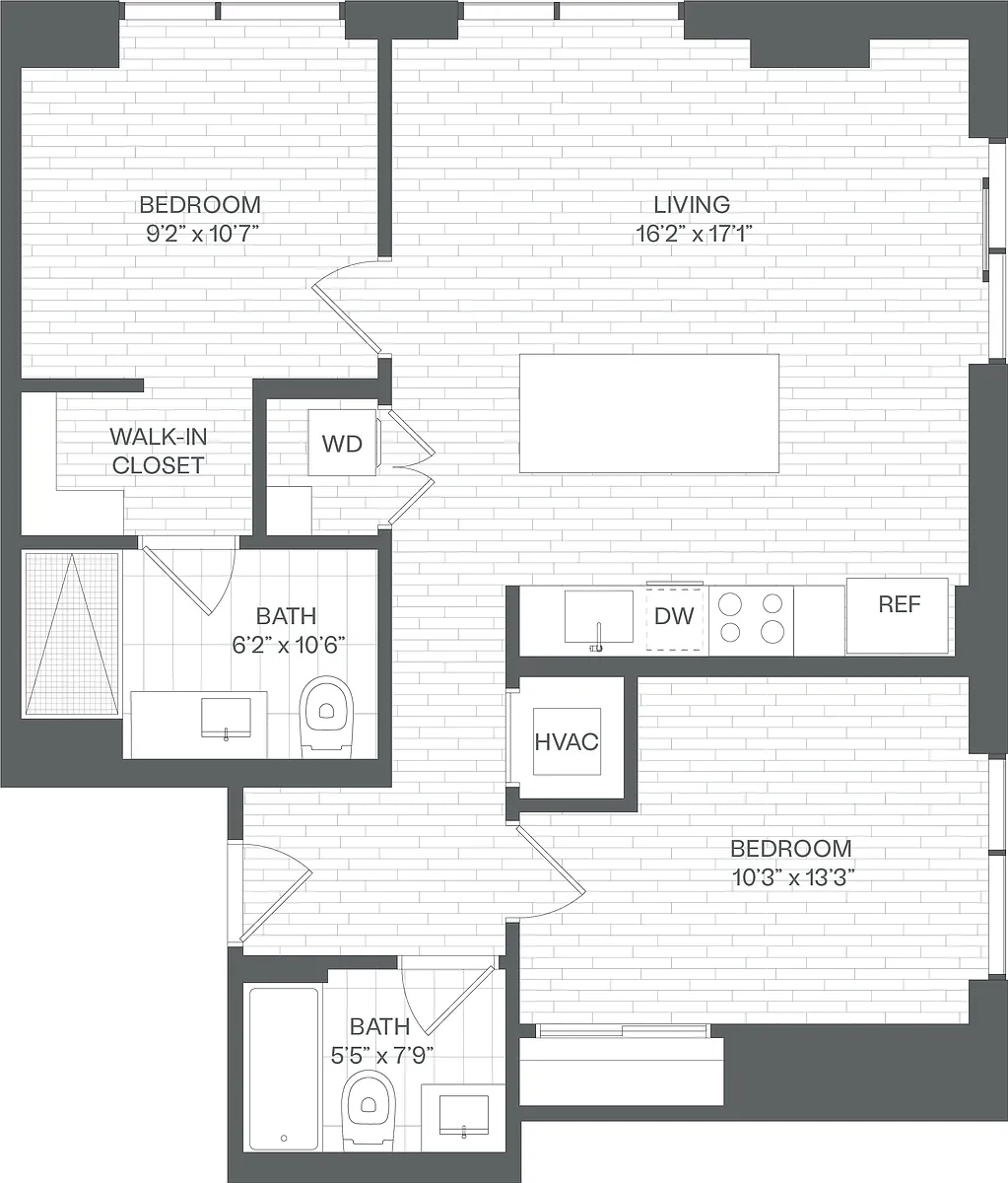 Floor plan 2 Bed/2 Bath-BG