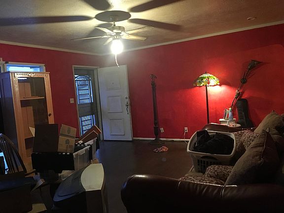 living room with fan