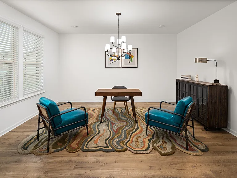 Private office space at the entrance of the home
