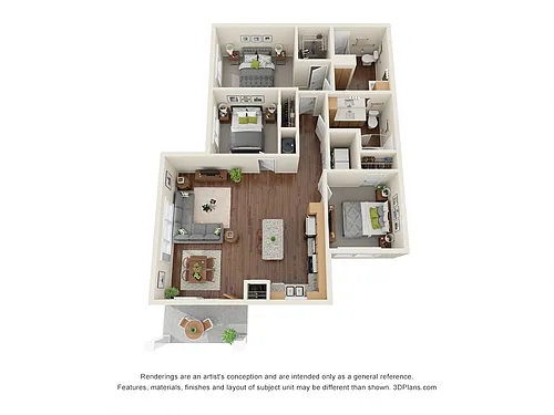 Floor plan C1A (Wheelchair Accessible) - Cottage