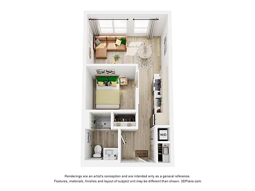 Floor plan 1 Bedroom 1 Bath