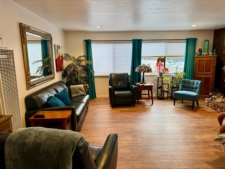 Spacious living room with high end furniture