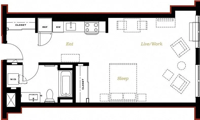 Floor plan Studio B
