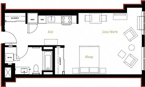 Floor plan Studio B