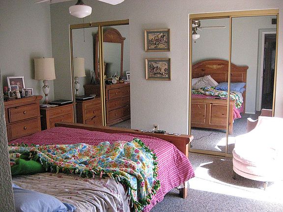 Master Bedroom with Large Closets & Separate Exit to Backyard
