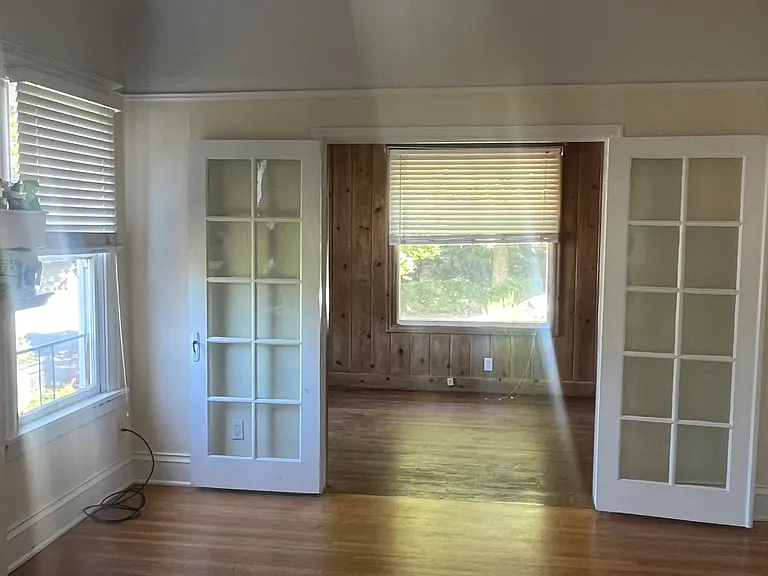 Looking into the bedroom from kitchen entrance