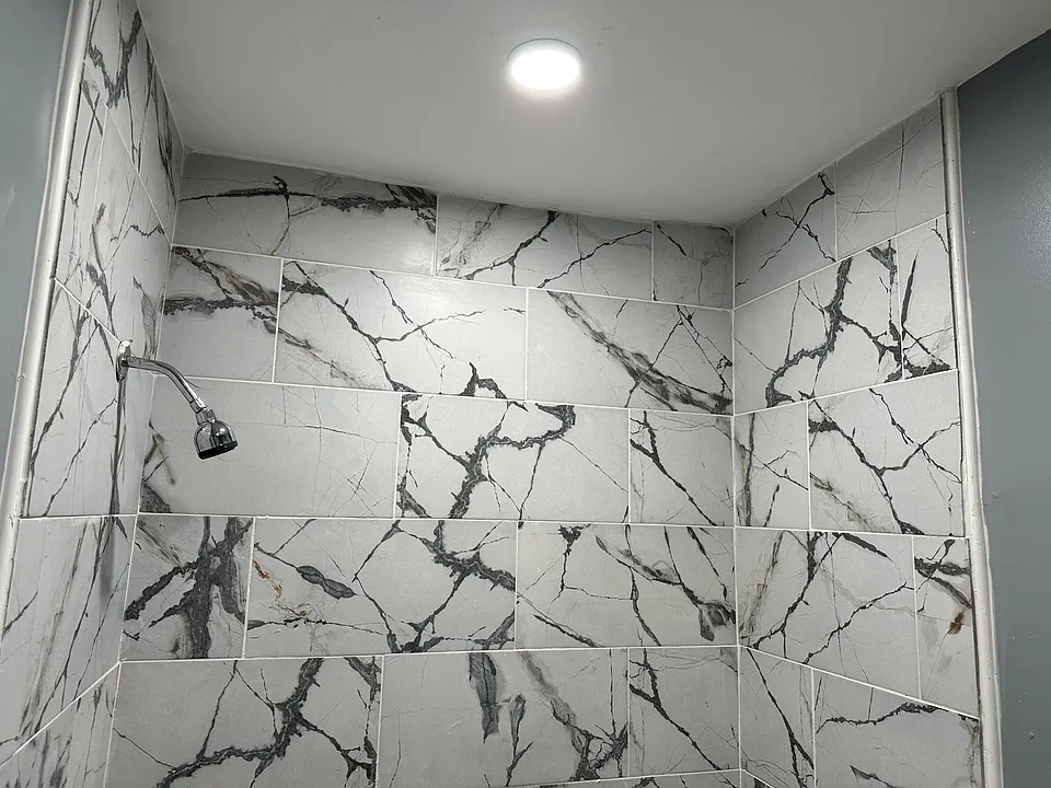 Refinished bathroom tub/shower area