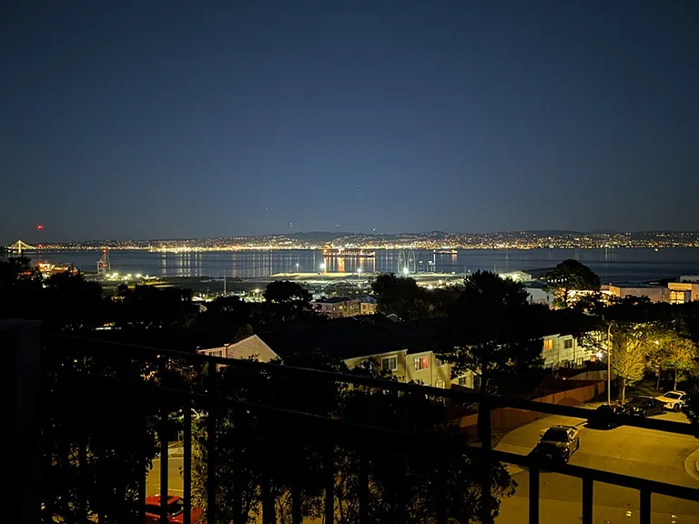 San Francisco Bay evening view from upper balcony