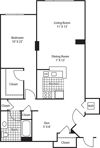 Floor plan One Bedroom 997