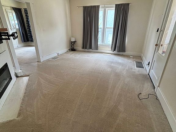 Living room with electric fireplace