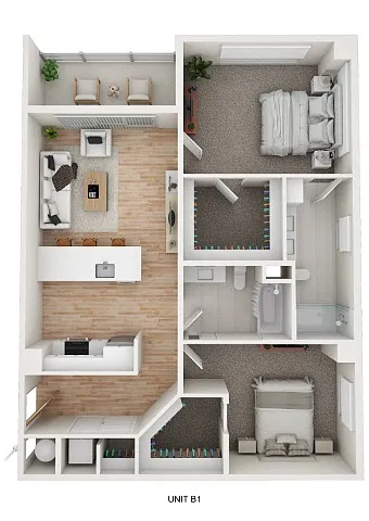 Floor plan B1 - Oasis - 2 Bedroom