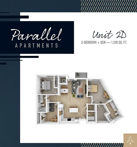 Floor plan 2D - 2+Den