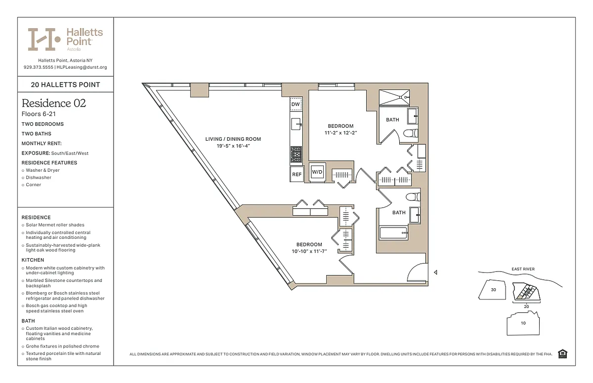 Floor plan 2 Bedroom / 2 Bathroom