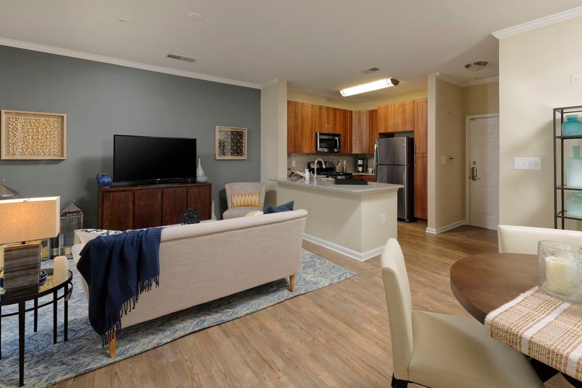 Hazelnut Finish Package kitchen, living and dining areas