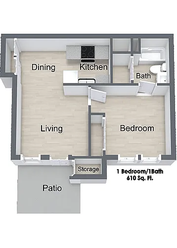Floor plan One Bedroom
