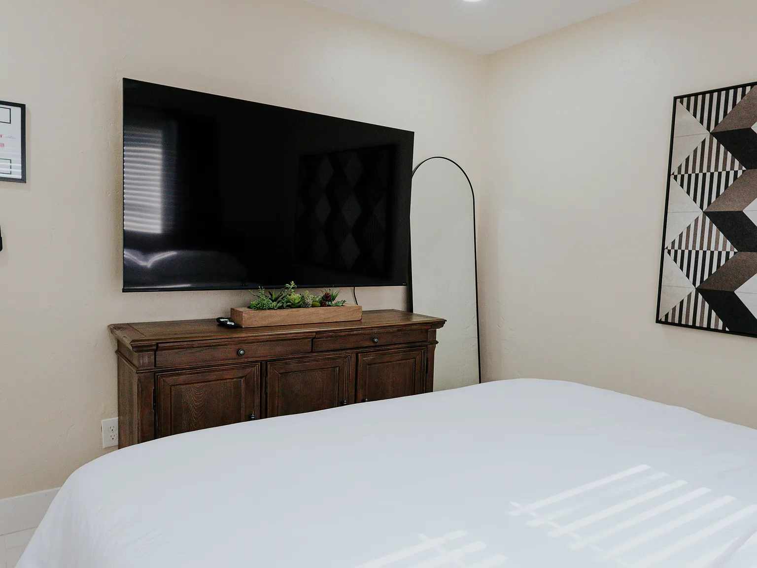 Bedroom with TV.
