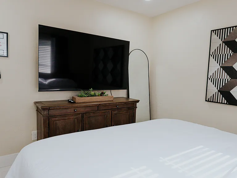 Bedroom with TV.