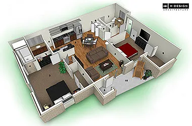 Floor plan 2 Bedroom, 2 Bathroom