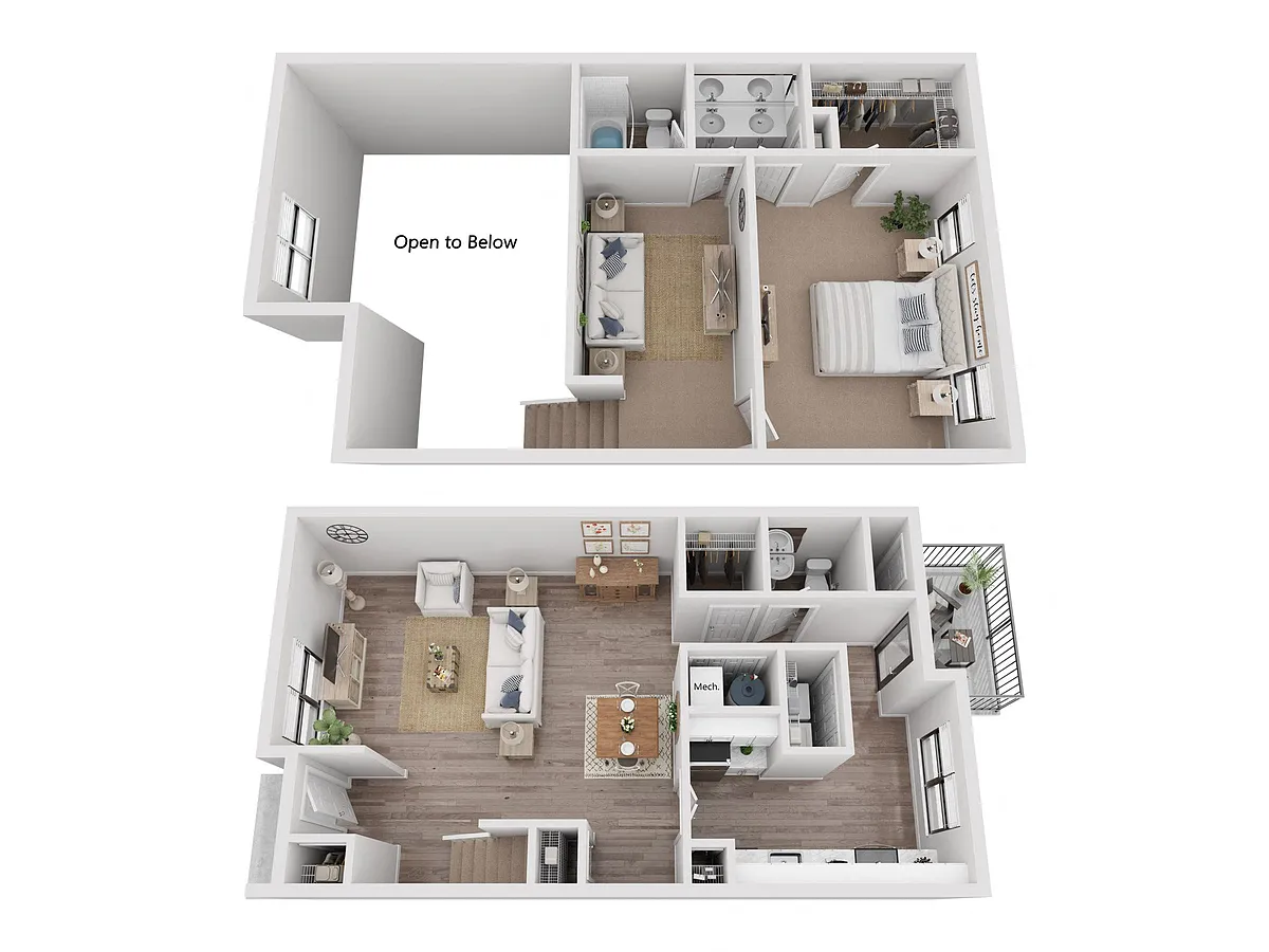 Floor plan 1x1.5 TH