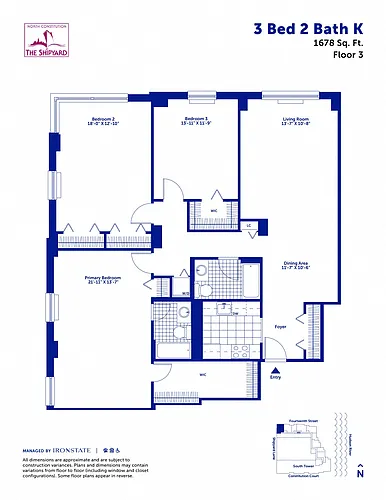 Floor plan 3 Bed 2 Bath K