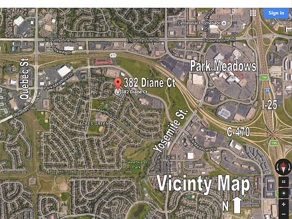 vicinity map Near Park Meadows Mall