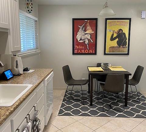 Kitchen and eating area