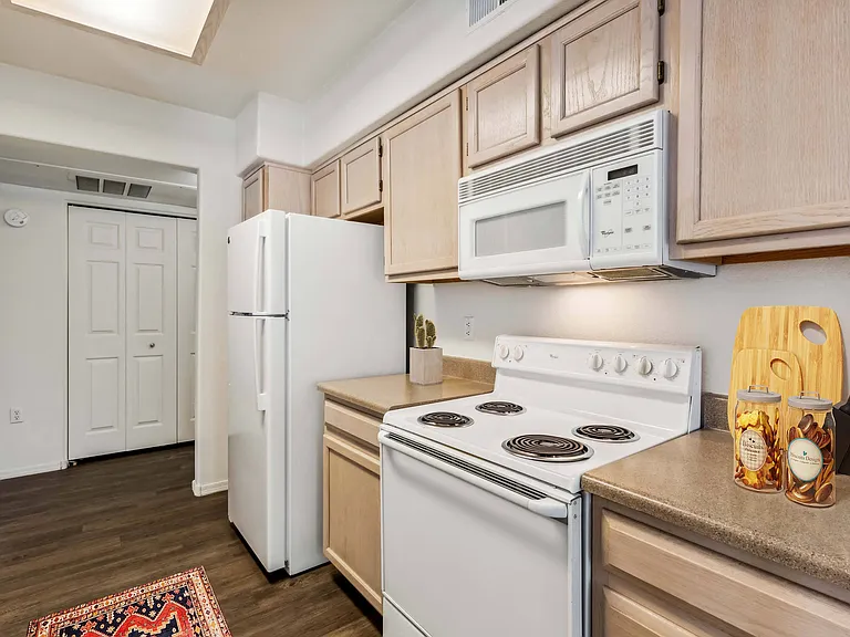 Kitchen with white appliances